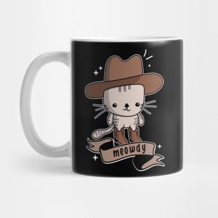 Meowdy Kawaii Cat with Southern Cowboy Hat and Cowboy Boots Mug